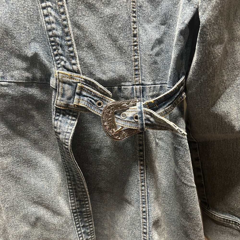Western buckle wrap denim dress - Picture 5 of 9
